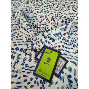NWT Robert Graham Clubhouse COLOR PLAY Abstract Print Golf Polo Shirt 2XL $118